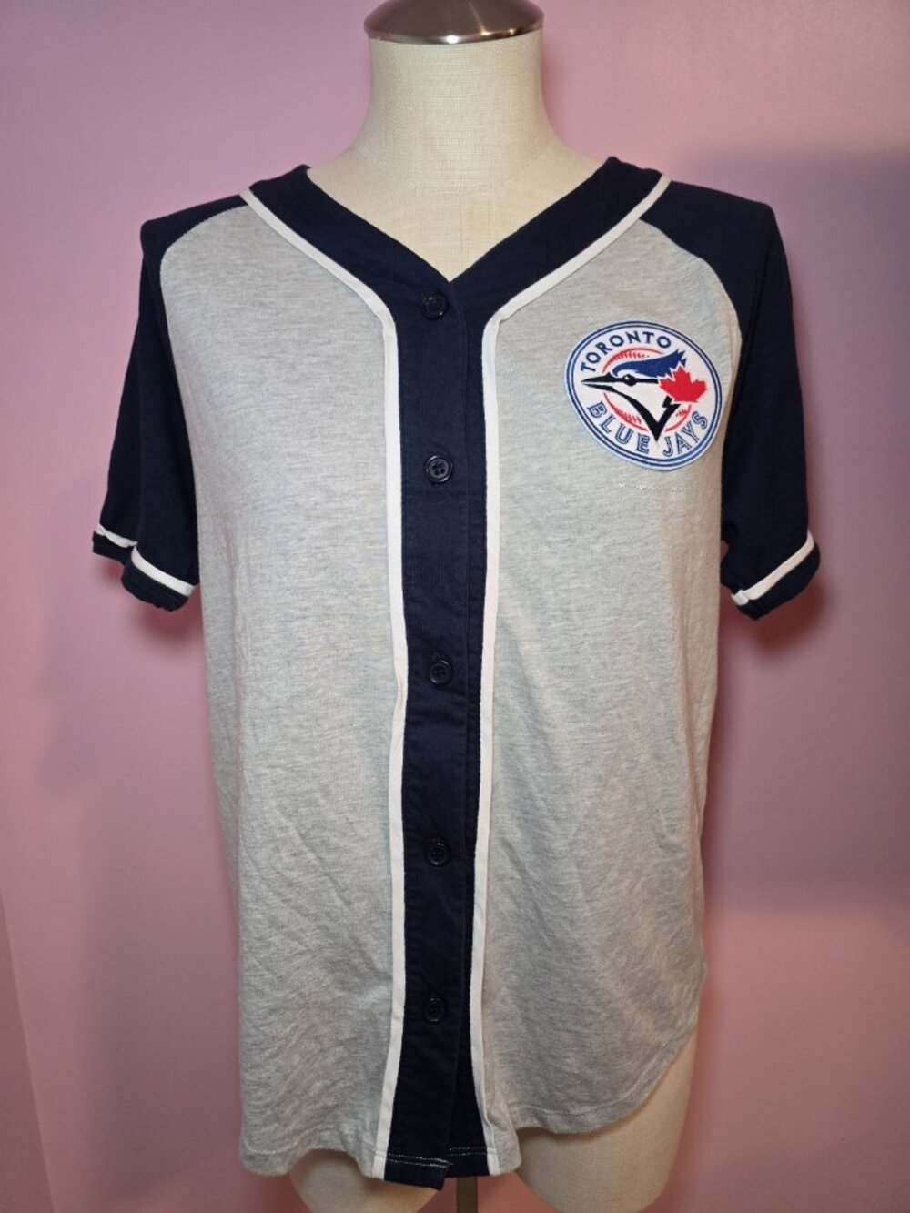 Toronto Blue Jays Womens Button Up Jersey Top Size Small- Read Description
